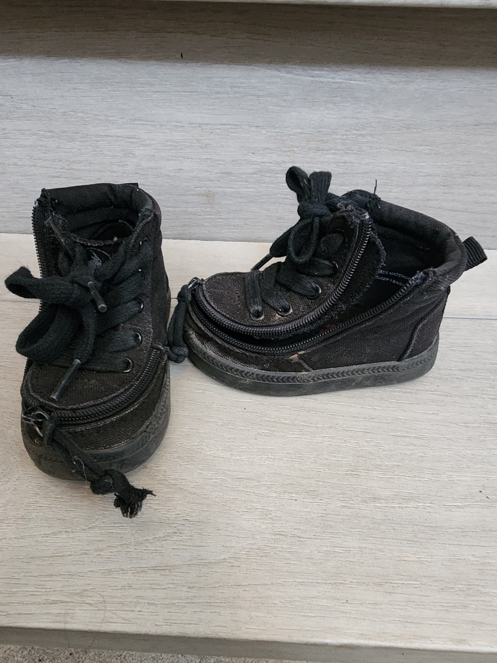 Kids Black High-Top Zip & Lace Sneakers